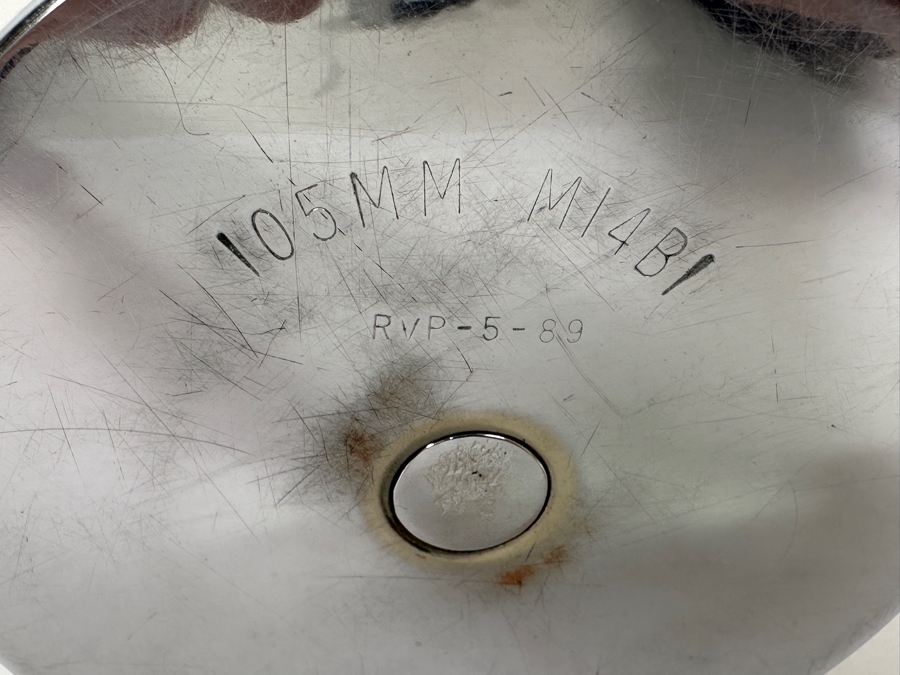 Chrome Plated 105MM M14B1 Howitzer Shell Canister With Lid 4.5'W X 7'H [Photo 7]