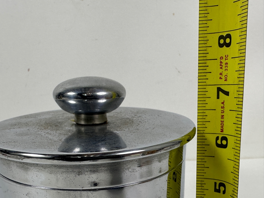 Chrome Plated 105MM M14B1 Howitzer Shell Canister With Lid 4.5'W X 7'H [Photo 9]