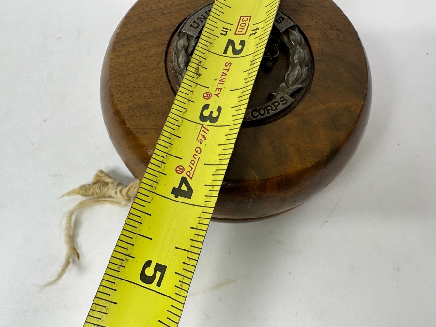 United States Marine Corps Large Wooden Yo-Yo With Metal Emblem 4'W [Photo 3]