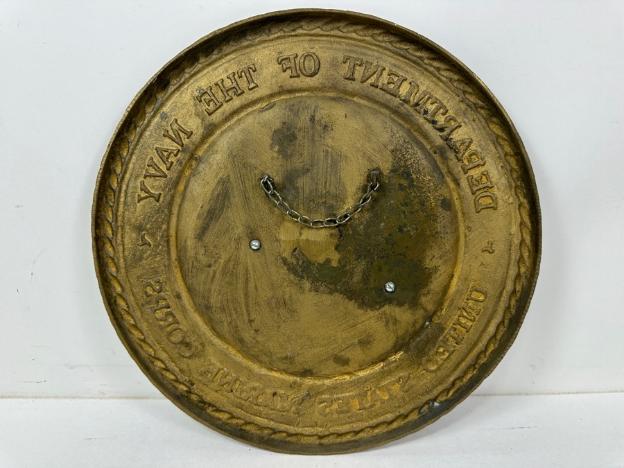Vintage Solid Brass United States Marine Corps Plaque 13.75'W [Photo 3]