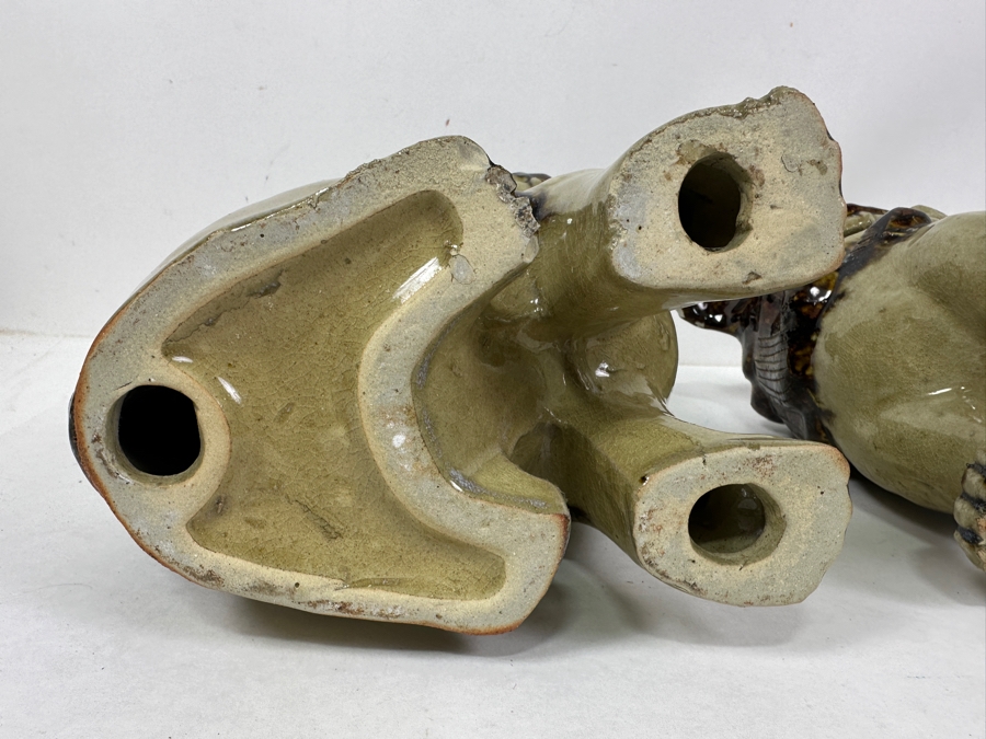 Pair of Glazed Ceramic Foo Dog Statues 9'W x 10'H [Photo 7]