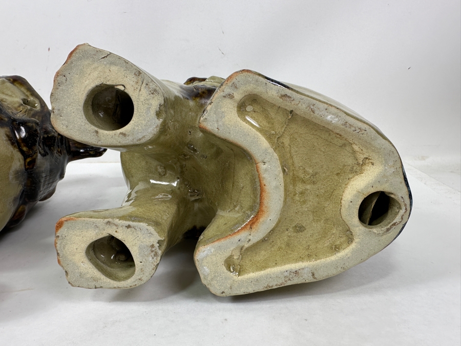 Pair of Glazed Ceramic Foo Dog Statues 9'W x 10'H [Photo 8]