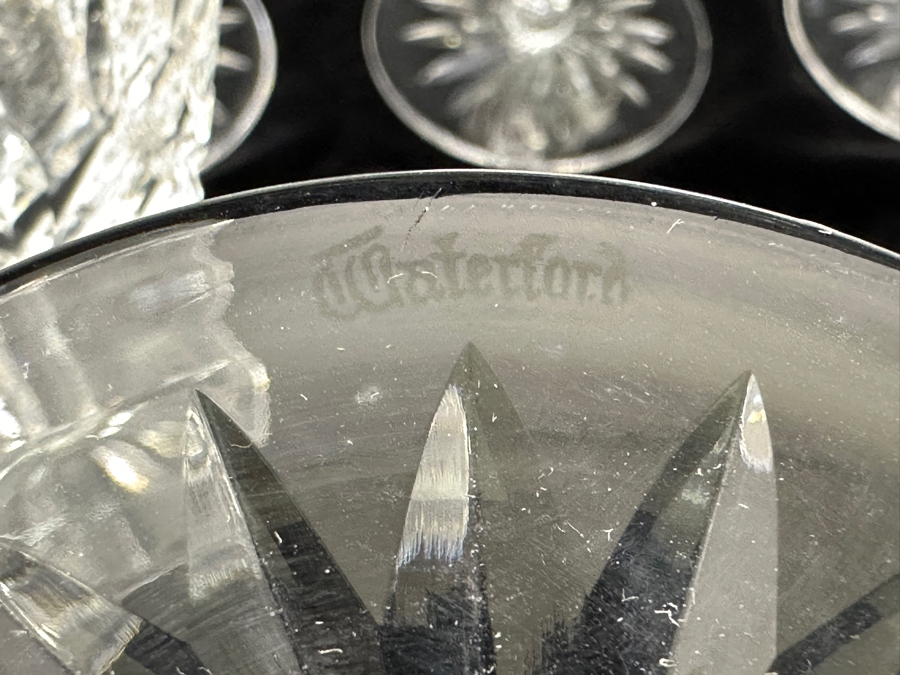 Set of (12) Waterford Lismore Crystal Water / Wine Goblets 7'H [Photo 6]