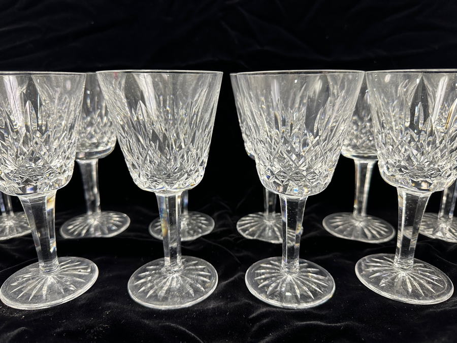 Set of (12) Waterford Lismore Crystal Claret Wine Glasses 5.8'H [Photo 2]