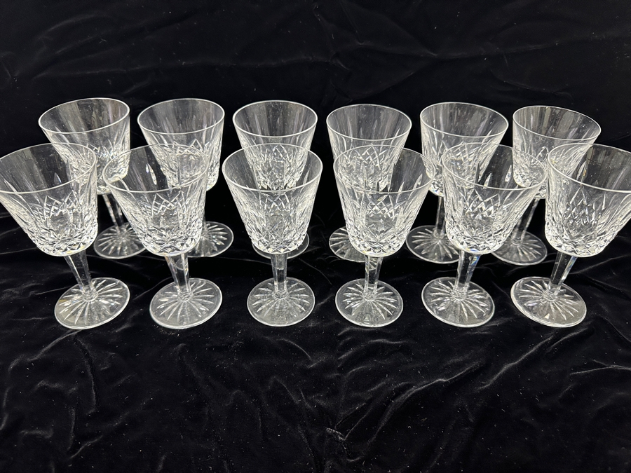 Set of (12) Waterford Lismore Crystal Claret Wine Glasses 5.8'H [Photo 3]