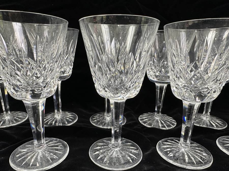 Set of (12) Waterford Lismore Crystal Claret Wine Glasses 5.8'H [Photo 4]