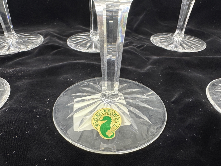 Set of (12) Waterford Lismore Crystal Champagne Coupe or Tall Sherbet Glasses 4'W x 4 1/8'H  [Photo 5]