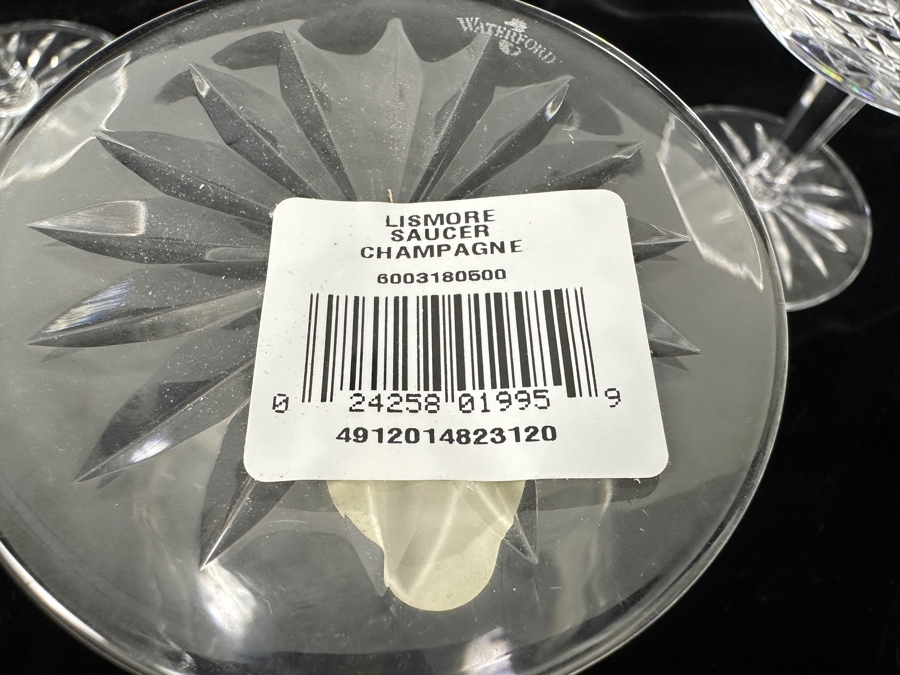 Set of (12) Waterford Lismore Crystal Champagne Coupe or Tall Sherbet Glasses 4'W x 4 1/8'H  [Photo 6]