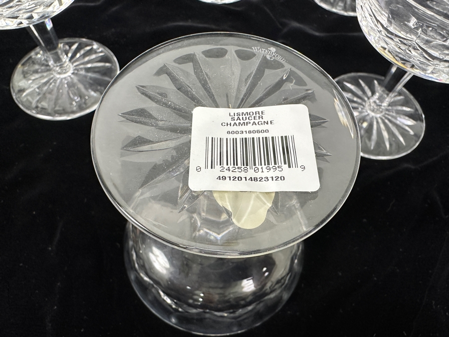 Set of (12) Waterford Lismore Crystal Champagne Coupe or Tall Sherbet Glasses 4'W x 4 1/8'H  [Photo 7]