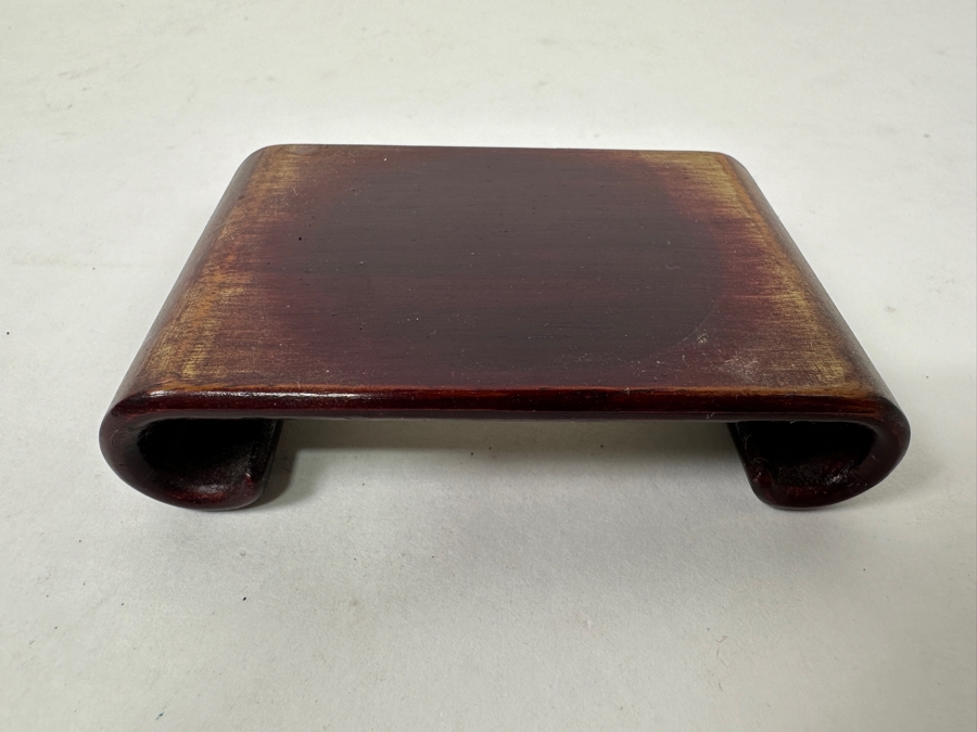 Vintage Miniature Cloisonné Tea Set with Wooden Stand With Delicate Floral And Bird Motifs [Photo 7]