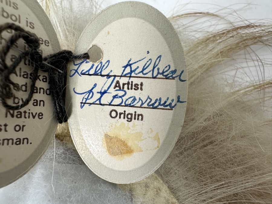 Handcrafted Alaskan Native Mask Originating From Port Barrow By Artist Lill Kilbear 10'W [Photo 5]