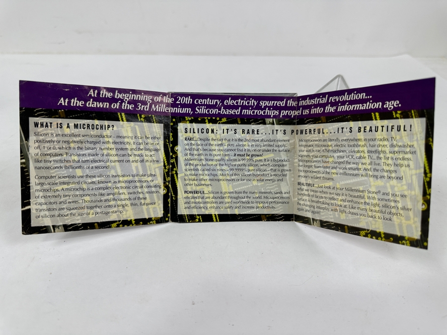 Pair Of Official Souvenirs Of The Millennium - Silicon Stones in Pyramid-Shaped Display Cases 3'H [Photo 7]