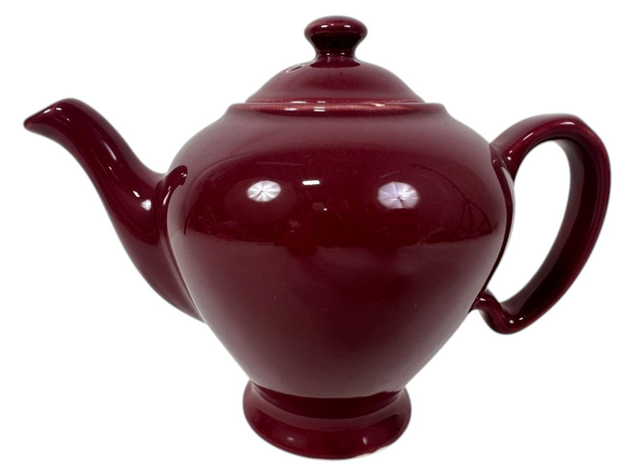 Vintage Hall China Mccormick Tea Baltimore Burgundy 6-Cup Teapot Made in USA 6.5'H