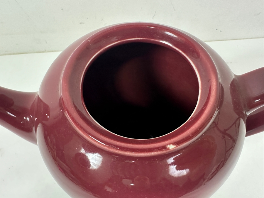 Vintage Hall China Mccormick Tea Baltimore Burgundy 6-Cup Teapot Made in USA 6.5'H [Photo 3]