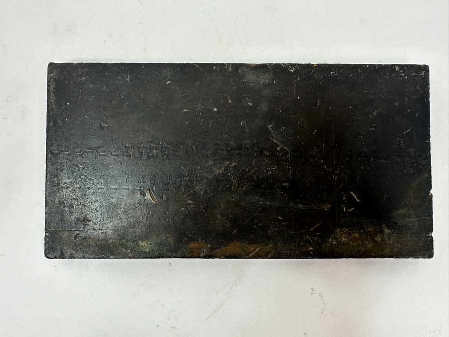 Vintage Metal Architectural Etching Plate of Mission San Juan Capistrano Showing Arches And Trees 1,711g [Photo 6]