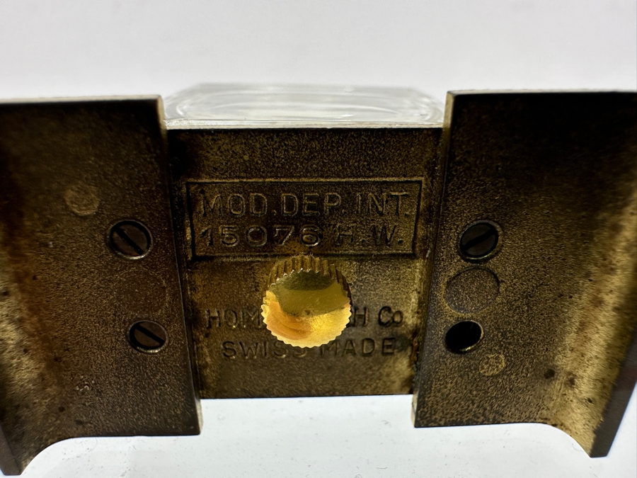 Vintage Home Watch Co Swiss Crystal Desk Clock with Enamel Dial 1.75'W x 1.5'H [Photo 8]