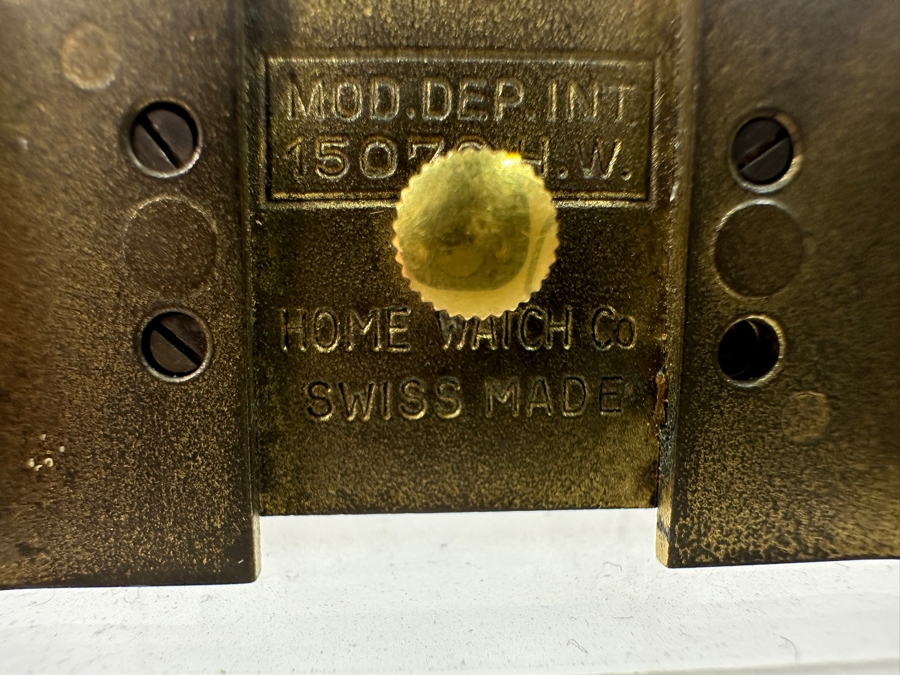 Vintage Home Watch Co Swiss Crystal Desk Clock with Enamel Dial 1.75'W x 1.5'H [Photo 7]