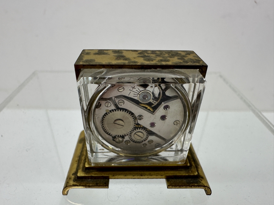 Vintage Home Watch Co Swiss Crystal Desk Clock with Enamel Dial 1.75'W x 1.5'H [Photo 5]