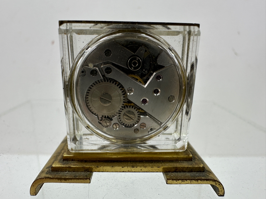 Vintage Home Watch Co Swiss Crystal Desk Clock with Enamel Dial 1.75'W x 1.5'H [Photo 4]