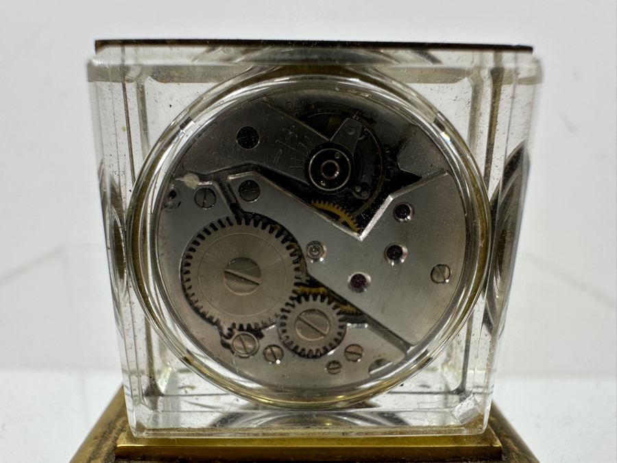 Vintage Home Watch Co Swiss Crystal Desk Clock with Enamel Dial 1.75'W x 1.5'H [Photo 3]