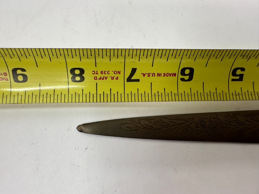 Antique Chinese Jade Belt Hook Made into Letter Opener with Dragon Head Handle 8'L [Photo 11]