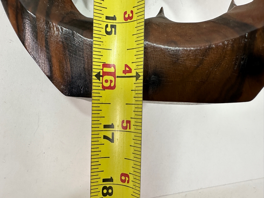 Vintage Philippine Hand-Carved Wooden Bakunawa (Sea Serpent) Dragon Mask 7.5'W X 16.5'H [Photo 7]