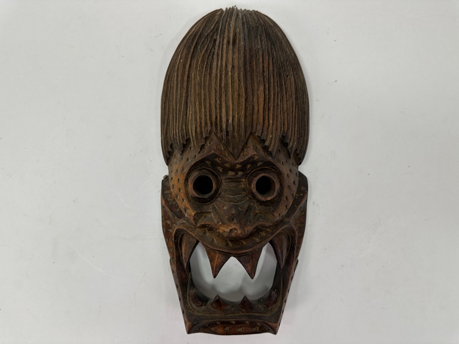 Vintage Philippine Hand-Carved Wooden Bakunawa (Sea Serpent) Dragon Mask 6.5'W x 13'H [Photo 2]