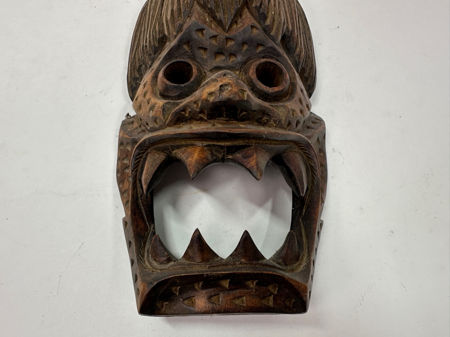 Vintage Philippine Hand-Carved Wooden Bakunawa (Sea Serpent) Dragon Mask 6.5'W x 13'H [Photo 4]