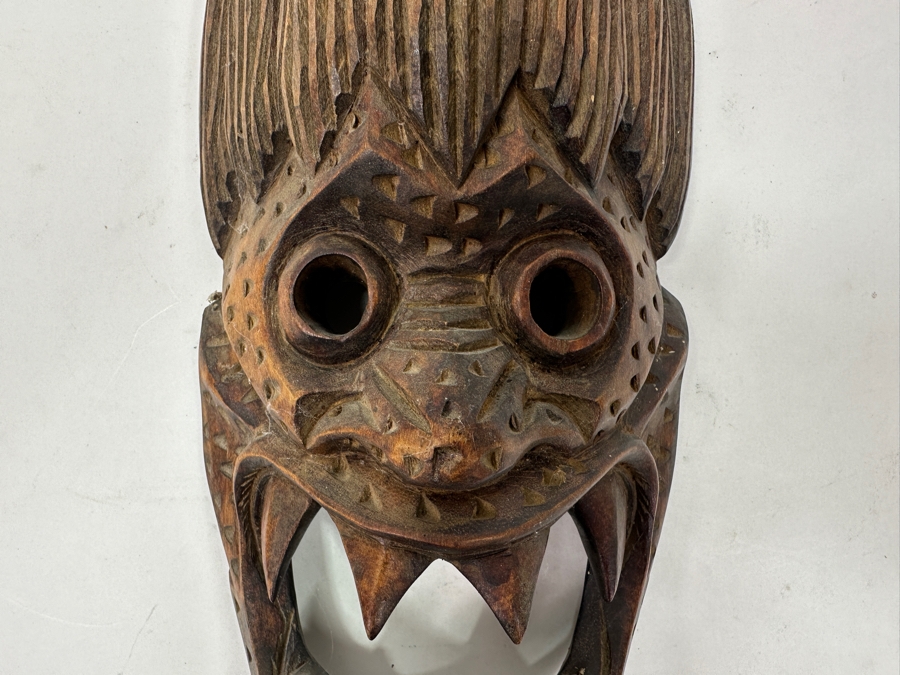 Vintage Philippine Hand-Carved Wooden Bakunawa (Sea Serpent) Dragon Mask 6.5'W x 13'H [Photo 3]