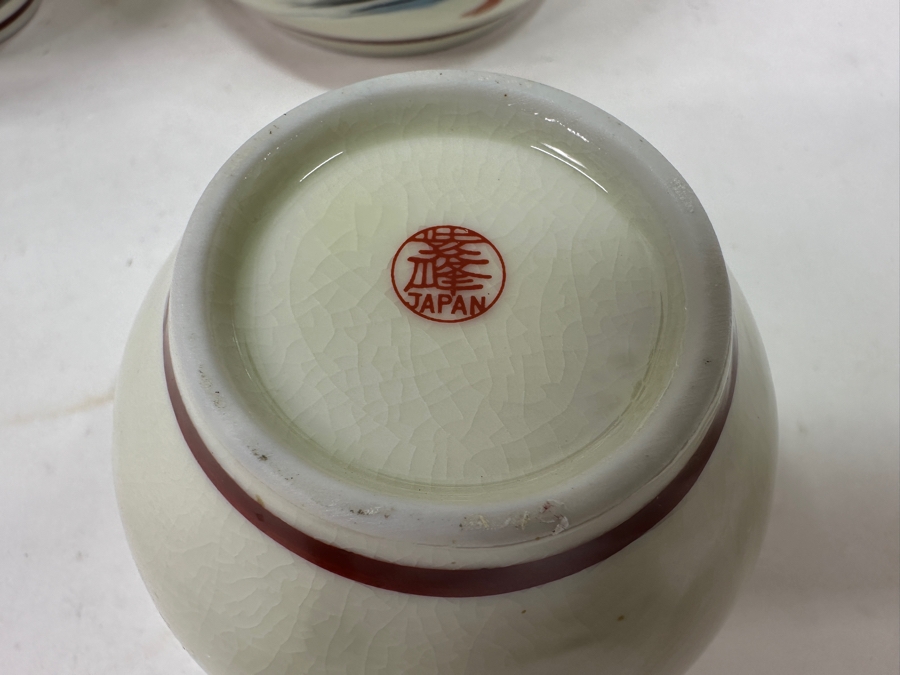 Japanese Black War Horse Ceramic Teapot Set With 5 Cups Featuring Samurai Artwork [Photo 7]