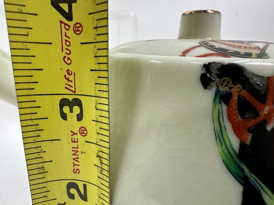 Japanese Black War Horse Ceramic Teapot Set With 5 Cups Featuring Samurai Artwork [Photo 11]