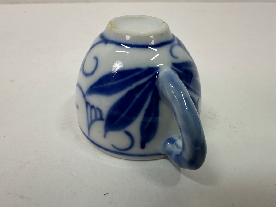Vintage Chinese Miniature Porcelain Tea Set With Blue And White Floral Design, Guangxu Mark [Photo 13]