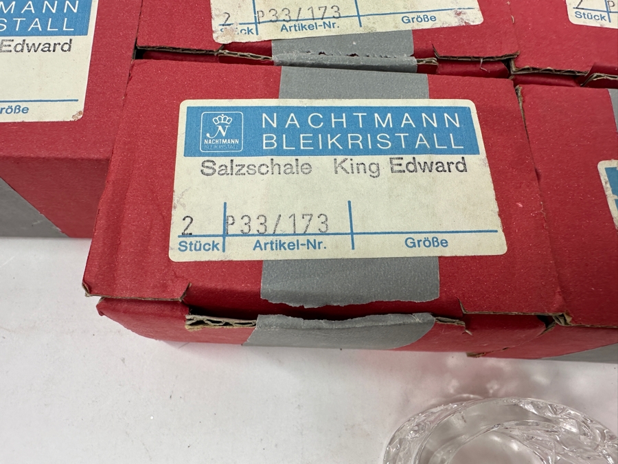 Set of (6) Nachtmann Bleikristall Crystal Salt Dishes King Edward Pattern [Photo 4]