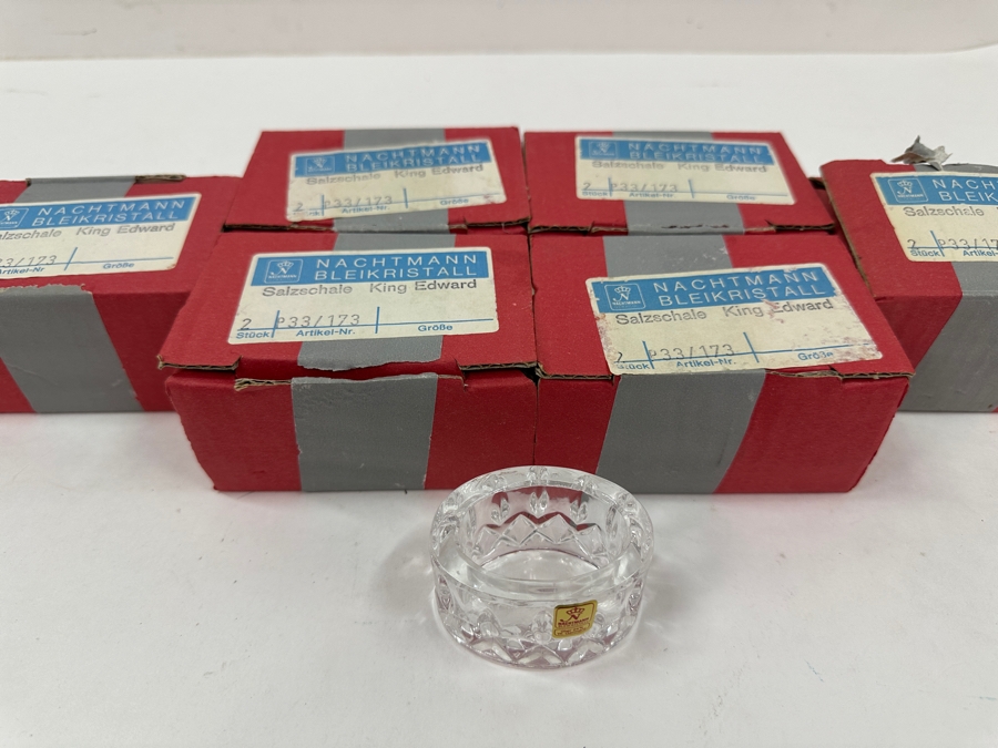 Set of (6) Nachtmann Bleikristall Crystal Salt Dishes King Edward Pattern [Photo 3]