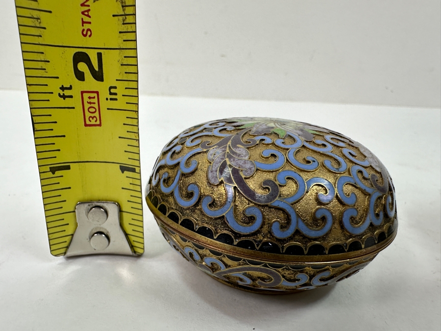 Vintage Miniature Cloisonné Teapot And Lidded Box With Intricate Floral Designs 1.5'H and 3'H [Photo 11]