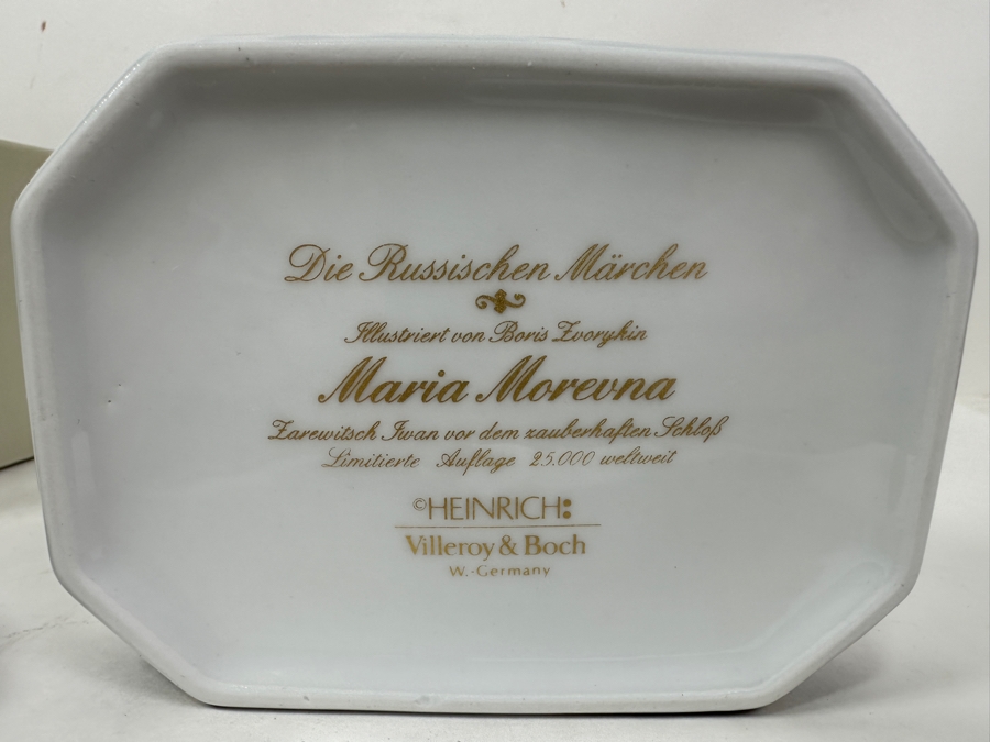 Heinrich Porcelain Box Featuring Maria Morevna Of The Enchanted Castle Design By Villeroy & Boch Limited Edition With Original Box 5'W x 3.75'D [Photo 9]