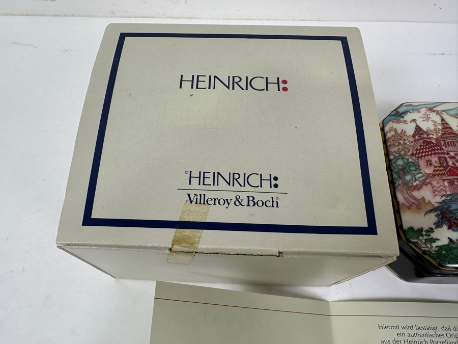 Heinrich Porcelain Box Featuring Maria Morevna Of The Enchanted Castle Design By Villeroy & Boch Limited Edition With Original Box 5'W x 3.75'D [Photo 7]
