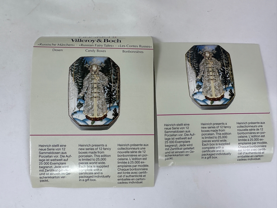 Heinrich Porcelain Octagonal Trinket Box 'The Snow Maiden: Snegurochka at the Court of Tsar Berendi' By Villeroy & Boch Limited Edition to 25,000 With Box [Photo 7]