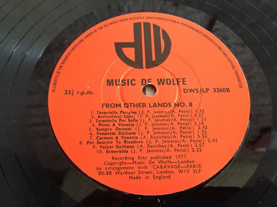 Les Diamants D'Anvers / Sicilian Mandolin Group, The ‎- From Other Lands No.8 Belgium Sicily - Music De Wolfe ‎- DWS/LP 3360 [Photo 6]