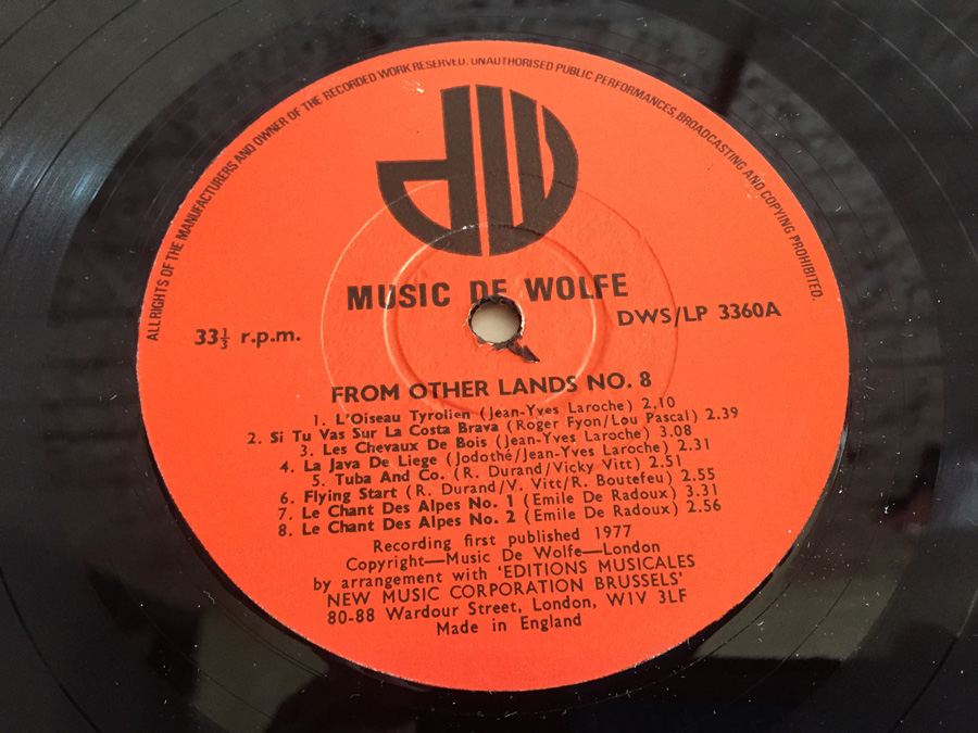 Les Diamants D'Anvers / Sicilian Mandolin Group, The ‎- From Other Lands No.8 Belgium Sicily - Music De Wolfe ‎- DWS/LP 3360 [Photo 4]