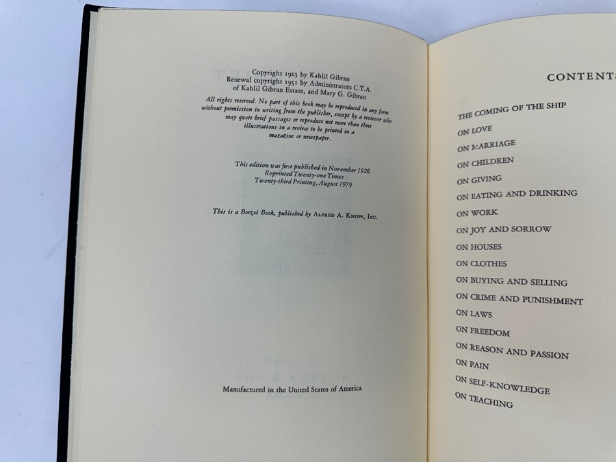 'The Prophet' By Kahlil Gibran Vintage Hardcover Book Publisher Knopf [Photo 5]