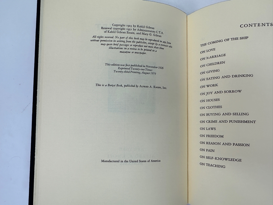 'The Prophet' By Kahlil Gibran Vintage Hardcover Book Publisher Knopf [Photo 4]