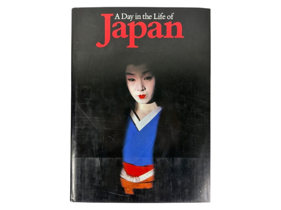 First Printing Hardcover Book 'Day In The Life Of Japan' Featuring Geisha Cover Photograph 1985 By William Collins Sons & Co Ltd