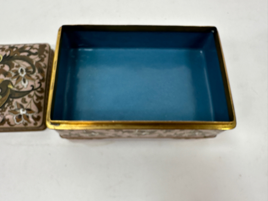 Cloisonné Smoking Set with Cigarette Box (6'W x 4'D x 2.5'H), (2) Ashtrays and Dragon Tray (15.5' x 7.5') [Photo 16]