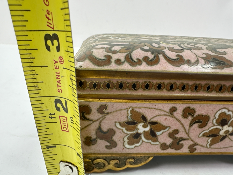 Cloisonné Smoking Set with Cigarette Box (6'W x 4'D x 2.5'H), (2) Ashtrays and Dragon Tray (15.5' x 7.5') [Photo 20]