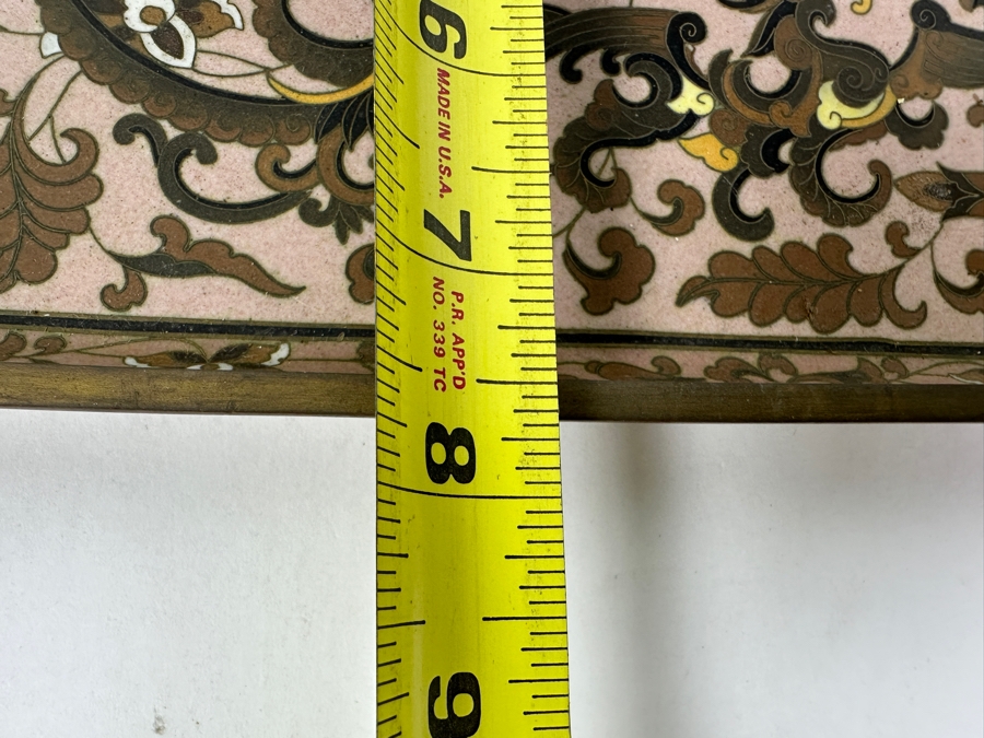 Cloisonné Smoking Set with Cigarette Box (6'W x 4'D x 2.5'H), (2) Ashtrays and Dragon Tray (15.5' x 7.5') [Photo 11]