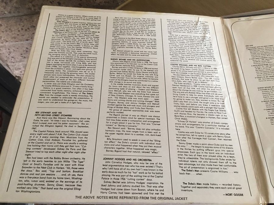 Barney Bigard And His Jazzopators, Rex Stewart And His 52nd Street Stompers, Johnny Hodges And His Orchestra, Cootie Williams And His Rug Cutters - The Duke's Men - Columbia Special Products ‎- JEE 22005 [Photo 3]