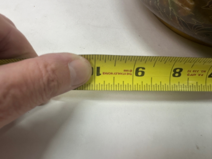 Vintage Chinese Cloisonné Floral Covered Bowl 10'W x 6'H And 9' Plate [Photo 13]