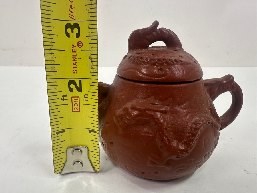 Vintage Chinese Yixing Zisha (Purple Sand) Clay Dragon Teapot 3'H
 [Photo 8]