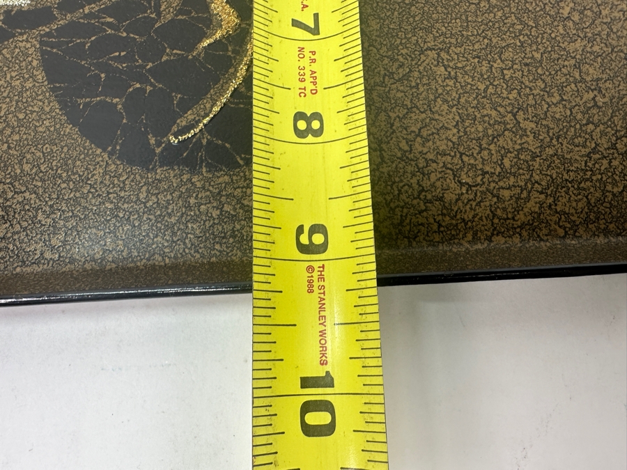 Japanese Rectangular Obon Tray with Nashiji Texture and Urushi Finish 17'W x 9'D [Photo 8]